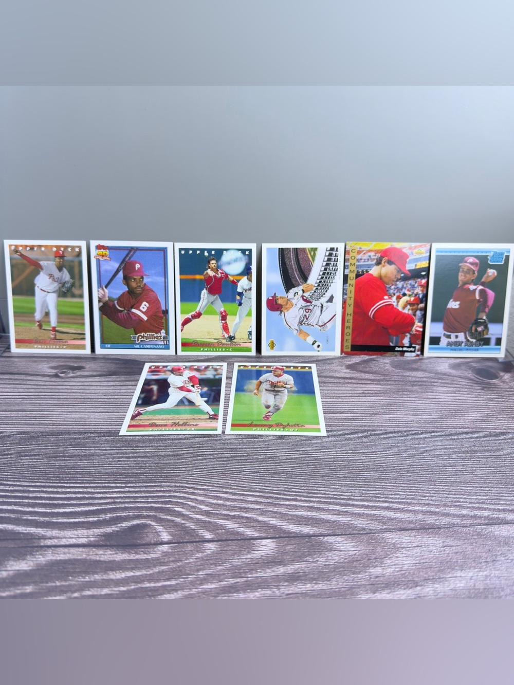 Vintage Philadelphia Phillies Baseball Card Lot (9) Upper Deck Topps Donruss